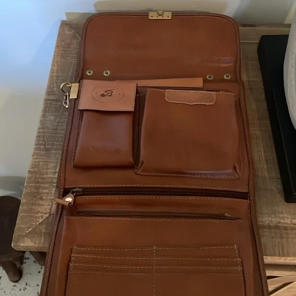 Braciano Original Brown Leather Envelope Clutch - Picture 5 of 6
